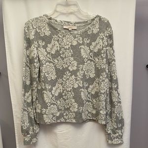 Loft grey and white lightweight sweater size small